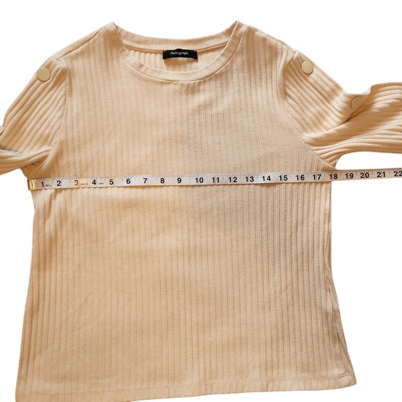 M & S Autograph Marks & Spencer Button Sleeve Ribbed Pullover Sweater Size 10 - Picture 11 of 13